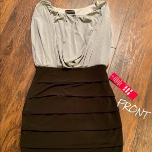 NWT ENFOCUS Black/Silver Cocktail Dress - Size 4